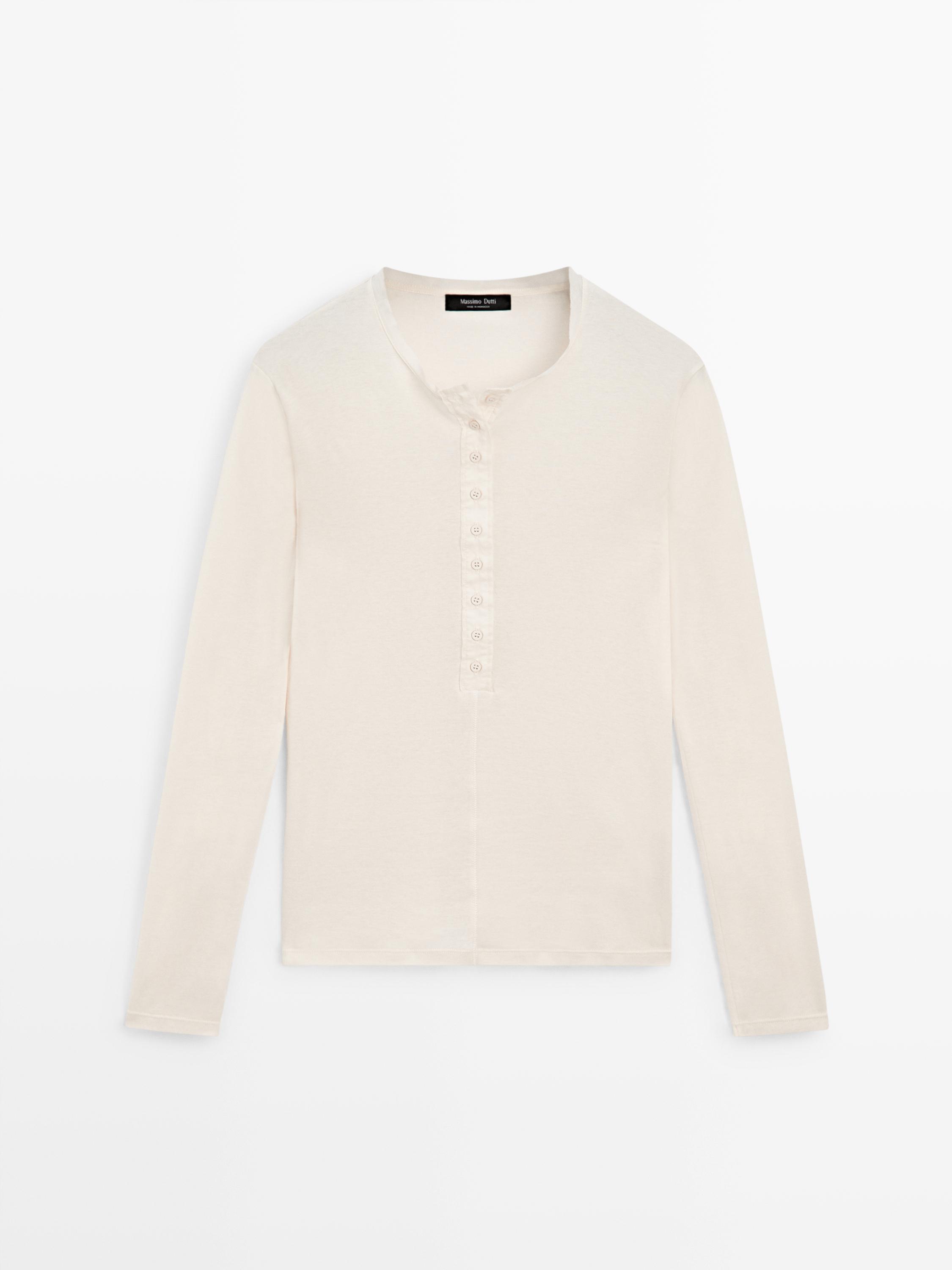T-shirt boutonné en coton